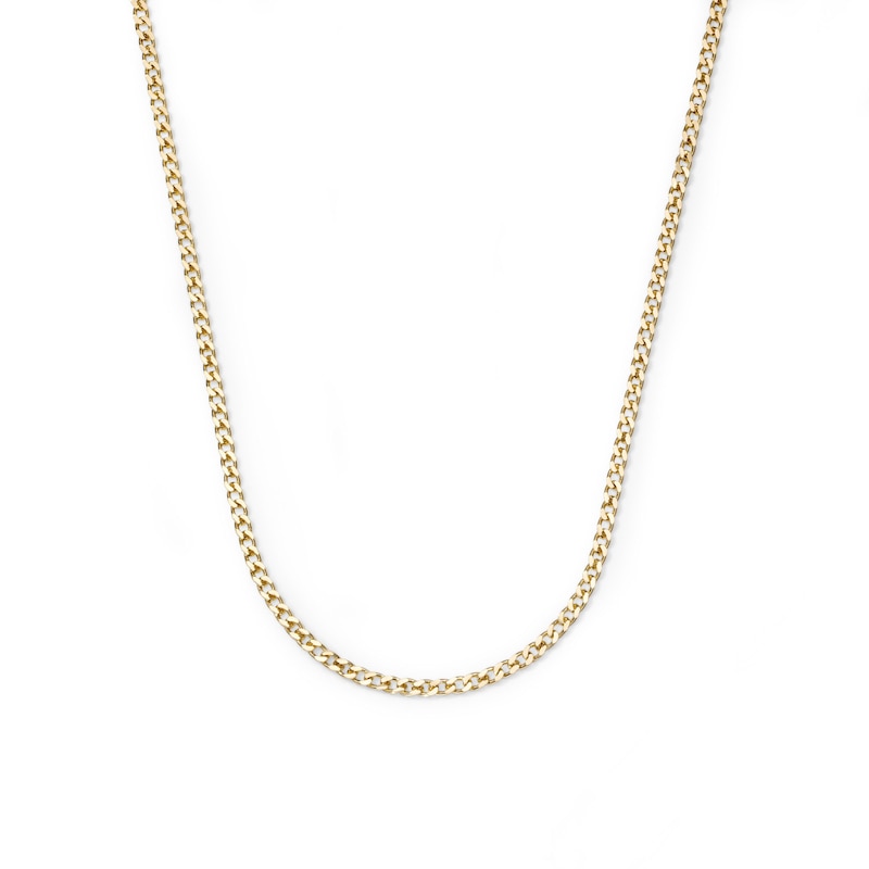 14K Gold Plated 2.3mm Curb Chain - 16"