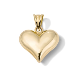 10K Gold Bonded Puff Heart Necklace Charm