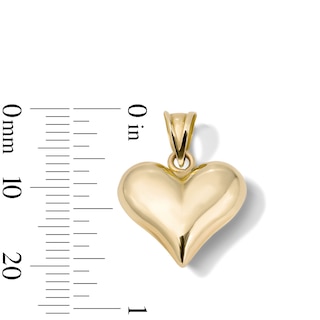 10K Gold Bonded Puff Heart Necklace Charm