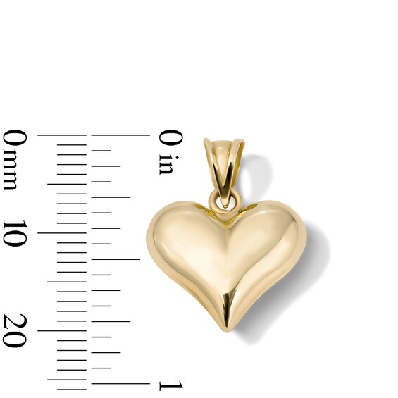 10K Gold Bonded Puff Heart Necklace Charm