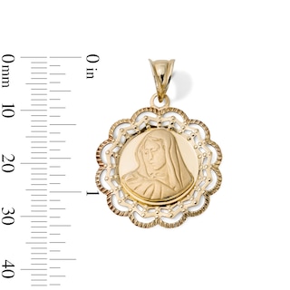 10K Gold Bonded Filagree Virgin Mary Necklace Charm