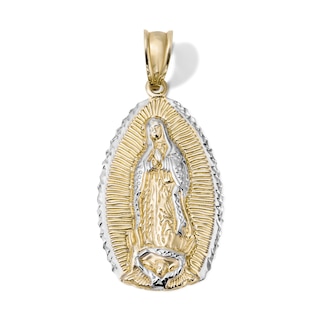10K Gold Bonded Two-Tone Our Lady of Guadalupe Necklace Charm