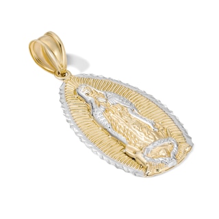 10K Gold Bonded Two-Tone Our Lady of Guadalupe Necklace Charm