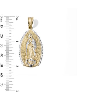 10K Gold Bonded Two-Tone Our Lady of Guadalupe Necklace Charm