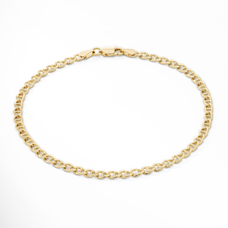 14K Gold Plated 3.5mm Mariner Chain Bracelet - 8.5"