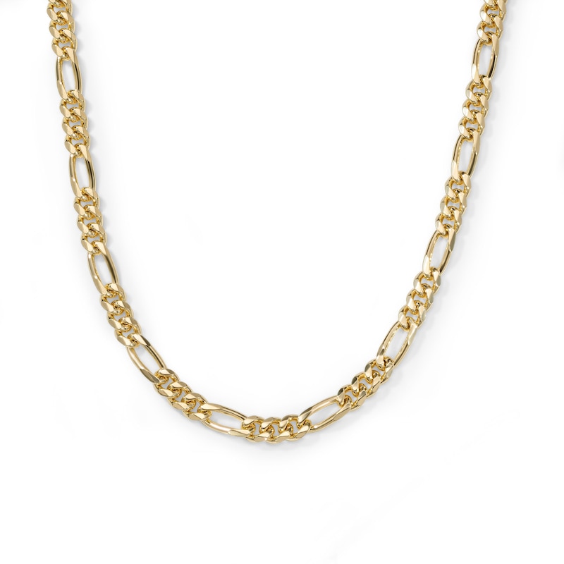 14K Gold Plated 5.6mm Figaro Chain - 22"