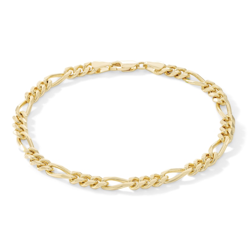 14K Gold Plated 5.6mm Figaro Chain Bracelet - 8.5"