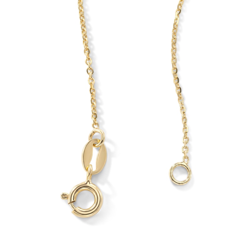 14K Gold Plated CZ Bezel Beaded Station Necklace - 16" + 2"