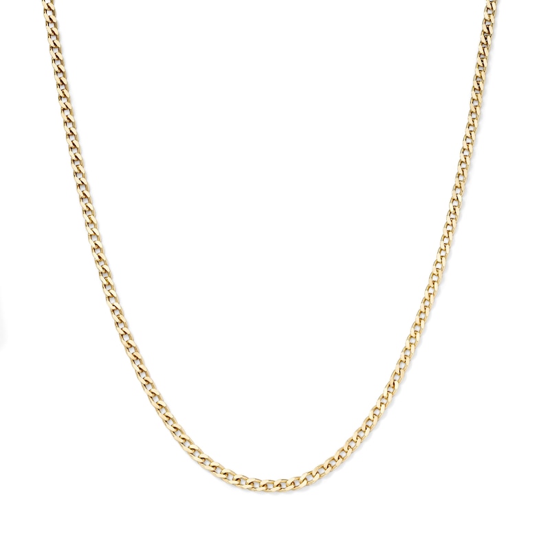 14K Gold-Plated 2.3mm Flat Curb Chain - 15"