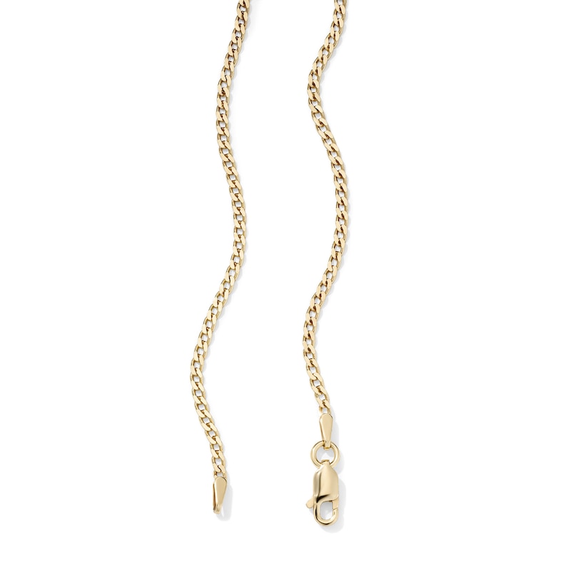 14K Gold-Plated 2.3mm Flat Curb Chain - 15"