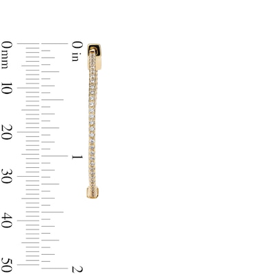 14K Gold Plated 35mm CZ Inside-Out Hoops