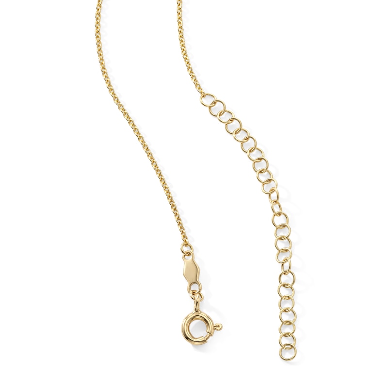 14K Gold Plated CZ Heart Solitaire Necklace - 16" + 2"