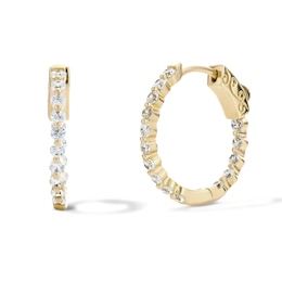 14K Gold Plated 20mm CZ Inside-Out Hoops