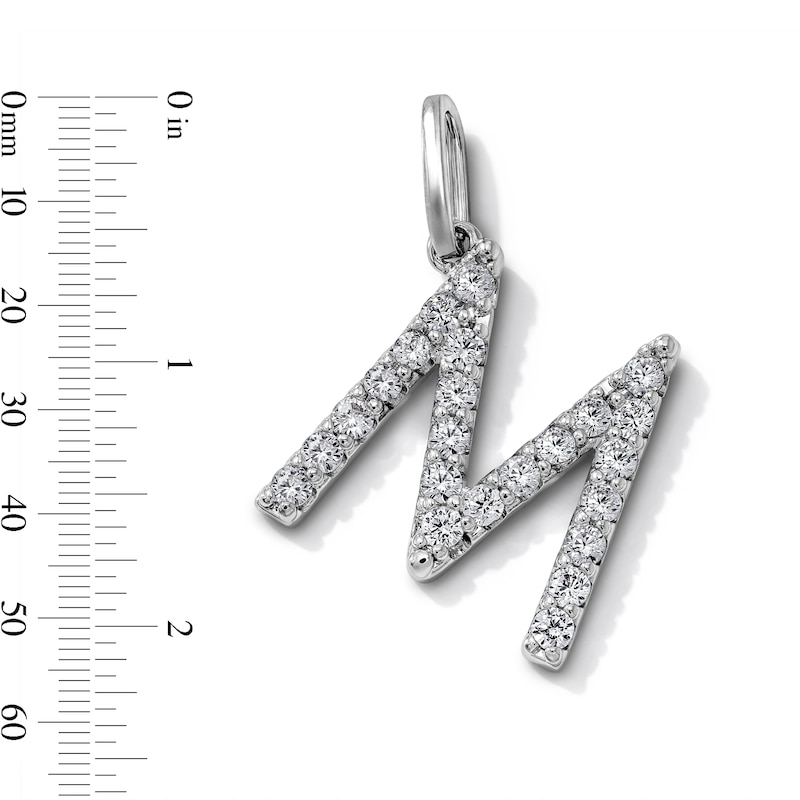 Silver-Plated CZ "M" Initial Necklace Charm