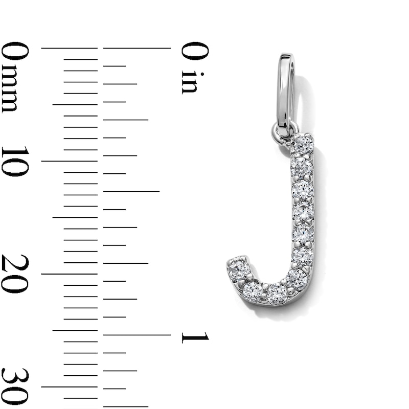 Silver-Plated CZ "J" Initial Necklace Charm