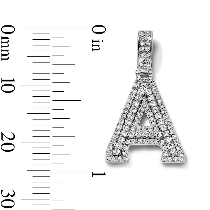 Silver-Plated CZ Pavé Double "A" Initial Necklace Charm