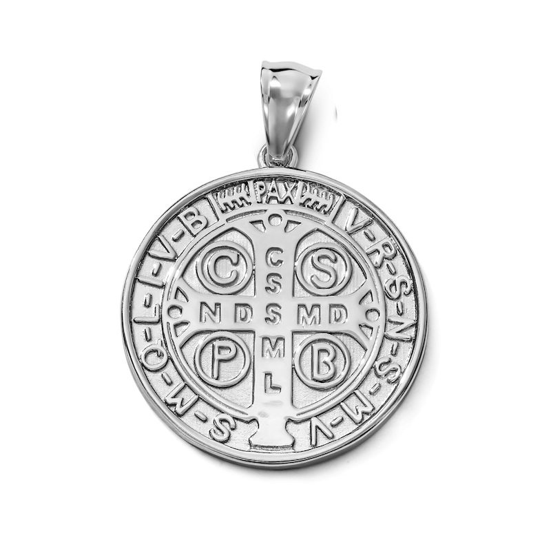 Silver-Plated St. Benedict Medallion Necklace Charm