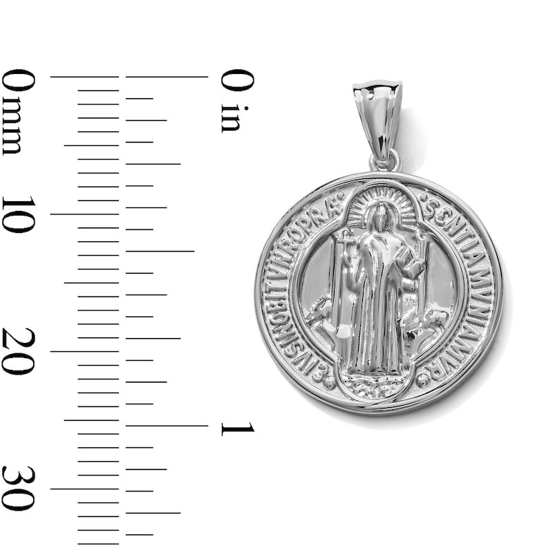 Silver-Plated St. Benedict Medallion Necklace Charm