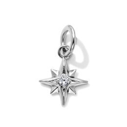 Silver-Plated CZ Star Necklace Charm