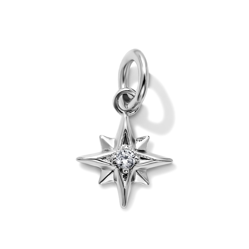 Silver-Plated CZ Star Necklace Charm
