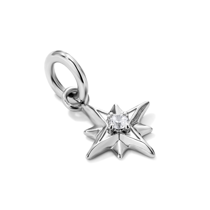 Silver-Plated CZ Star Necklace Charm