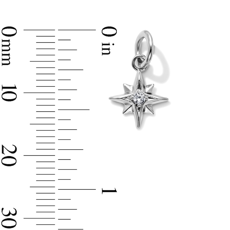 Silver-Plated CZ Star Necklace Charm