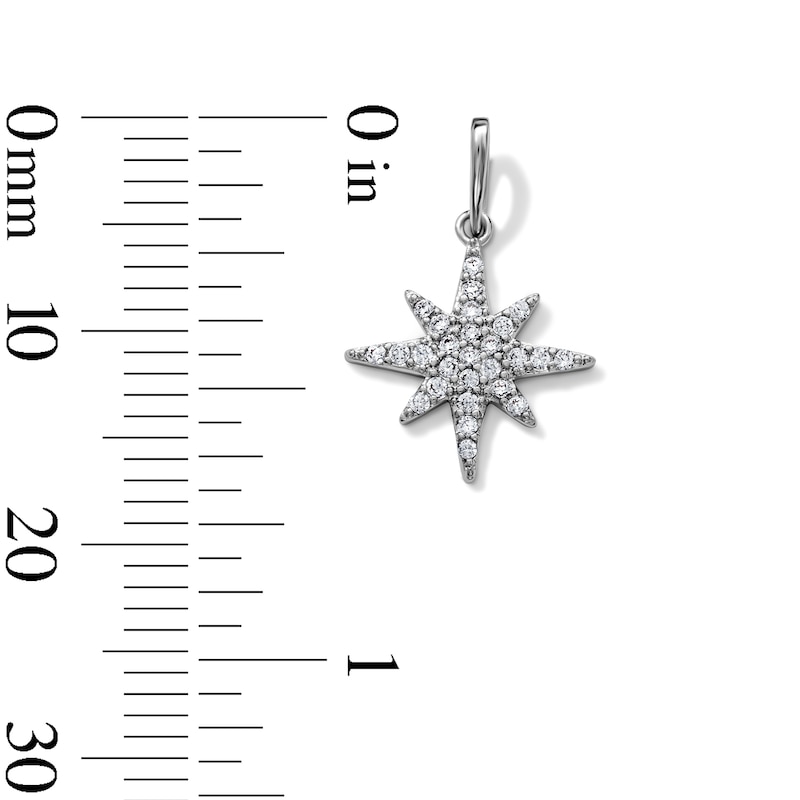 Silver-Plated CZ North Star Necklace Charm