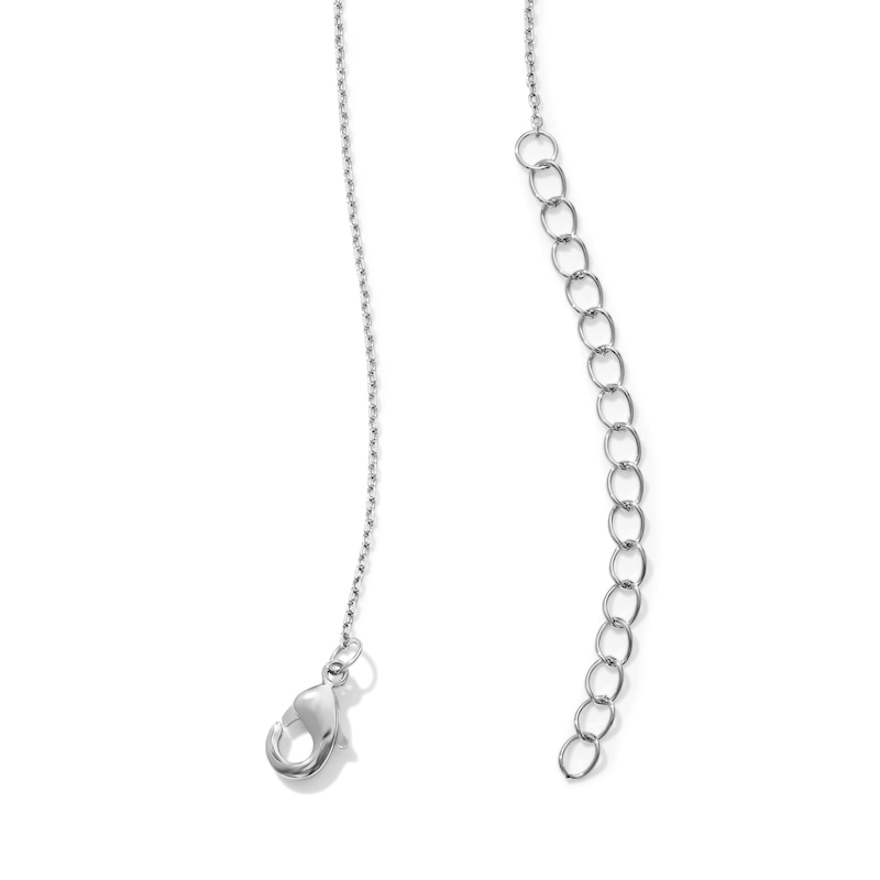 Silver-Plated CZ Cursive "Love" Necklace - 16" + 2"