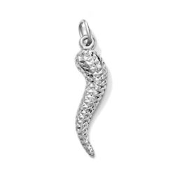 Hollow Sterling Silver Italian Horn Necklace Charm