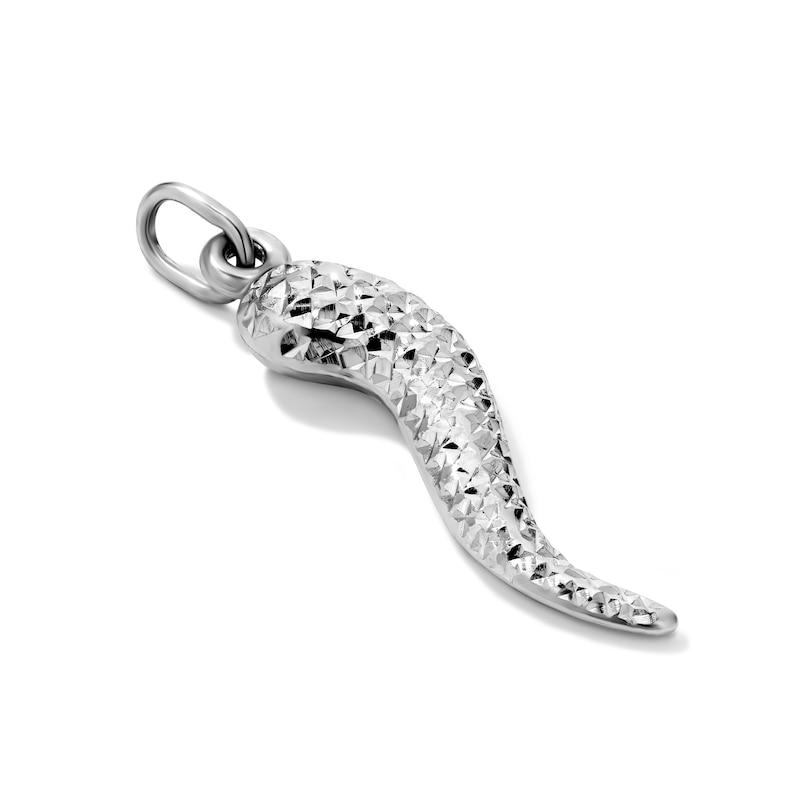 Hollow Sterling Silver Italian Horn Necklace Charm