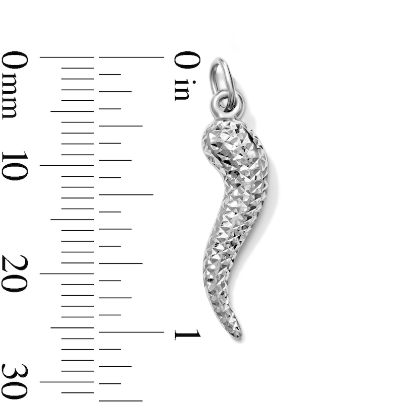 Hollow Sterling Silver Italian Horn Necklace Charm