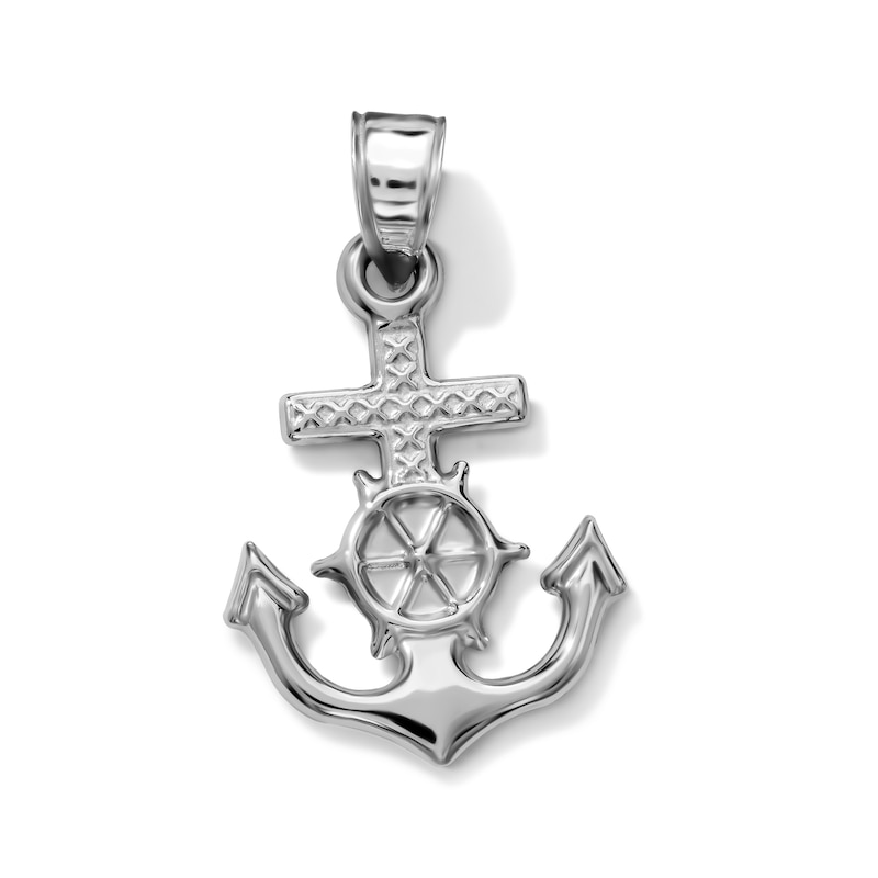 Hollow Sterling Silver Diamond-Cut Helm Necklace Charm