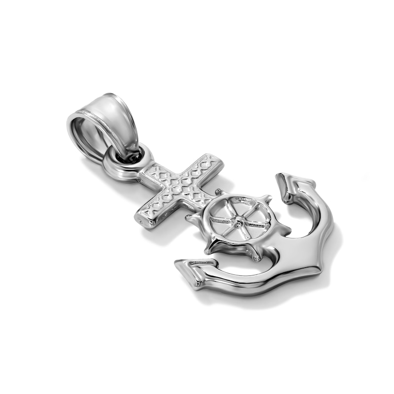 Hollow Sterling Silver Diamond-Cut Helm Necklace Charm