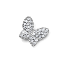 Silver-Plated CZ Pavé Butterfly Charm