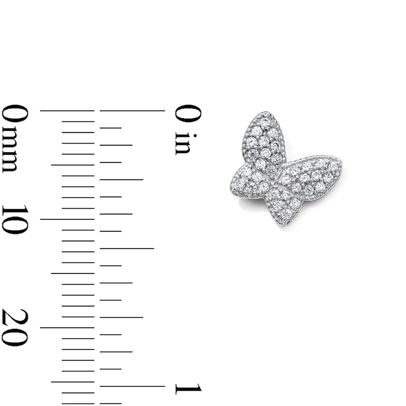 Silver-Plated CZ Pavé Butterfly Charm