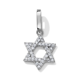 Silver-Plated CZ Star of David Necklace Charm