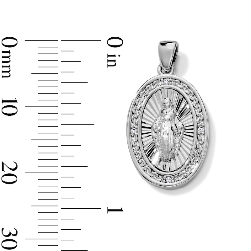 Silver-Plated Oval Lady of Guadalupe Necklace Charm