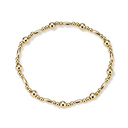 14K Gold Filled Alternating Bead Flex Bracelet - 7"