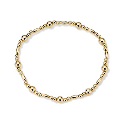 14K Gold Filled Alternating Bead Flex Bracelet - 7"