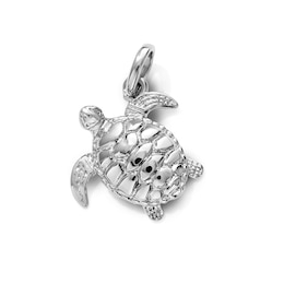 Silver-Plated Textured Sea Turtle Charm