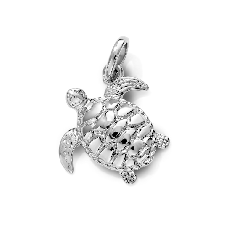 Silver-Plated Textured Sea Turtle Charm
