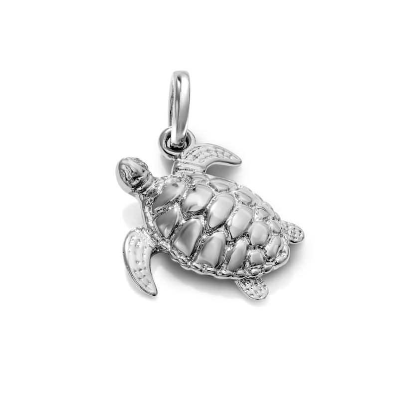 Silver-Plated Textured Sea Turtle Charm
