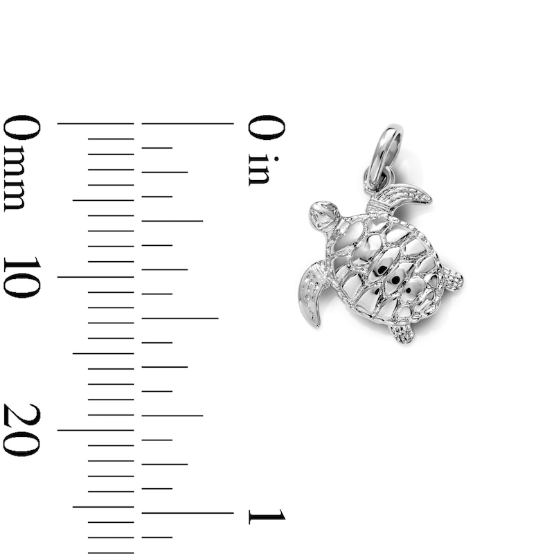 Silver-Plated Textured Sea Turtle Charm