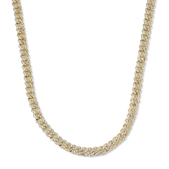 18K Gold Plated Brass 5mm CZ Pavé Cuban Chain - 18"