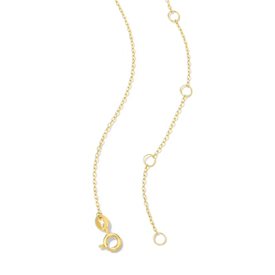 18K Gold Plated Moon and Star Station Necklace - 15" to 18"