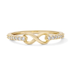 14K Gold Plated CZ Infinity Ring - Size 7