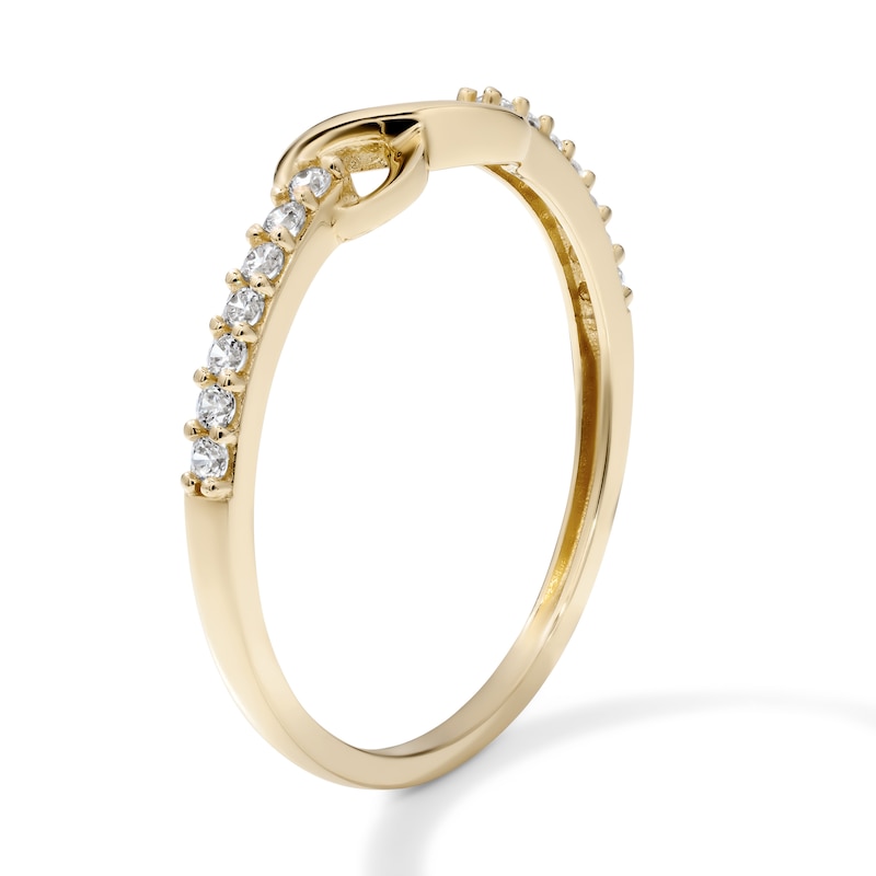 14K Gold Plated CZ Infinity Ring - Size 7