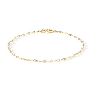 18K Gold Plated Flat Oval Mirror Chain Bracelet - 7.25 in.