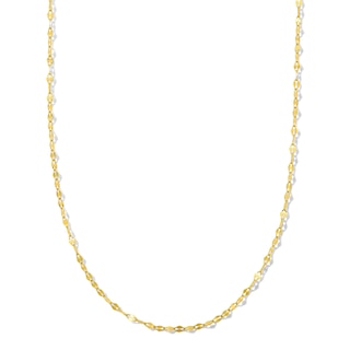 18K Gold Plated Flat Oval Mirror Chain - 15" to 18"