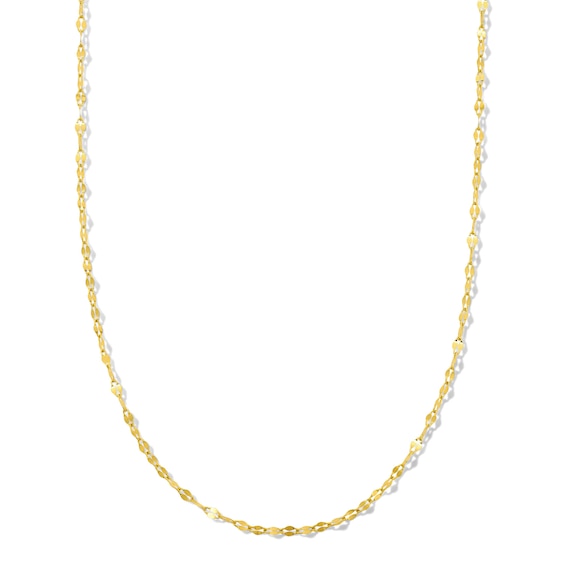 18K Gold Plated Flat Oval Mirror Chain - 15" to 18"